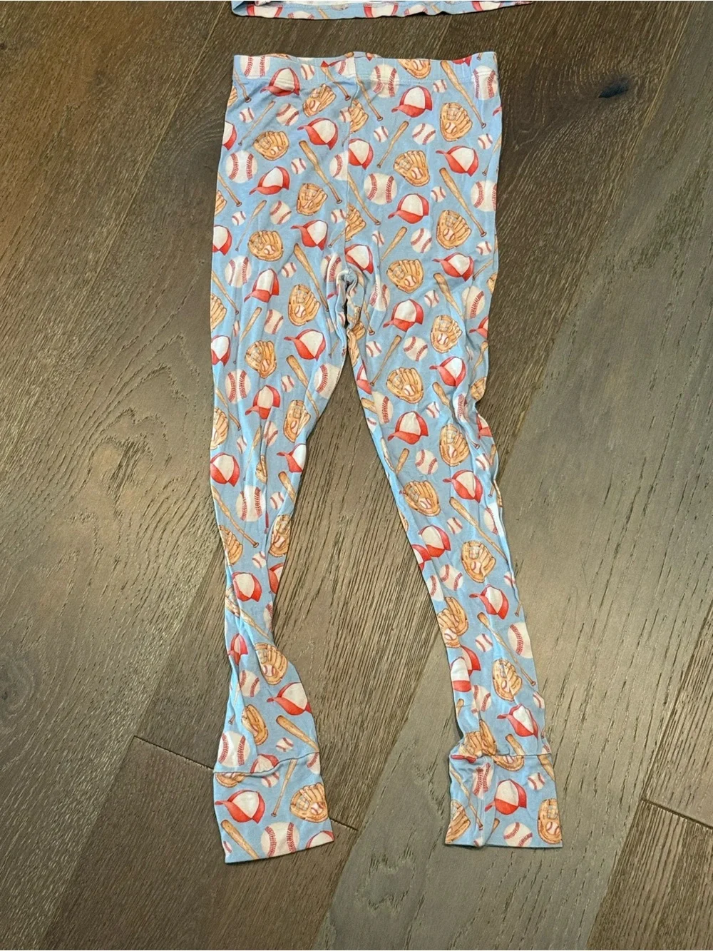 Children's Blue Baseball Print Bamboo Pajama Set